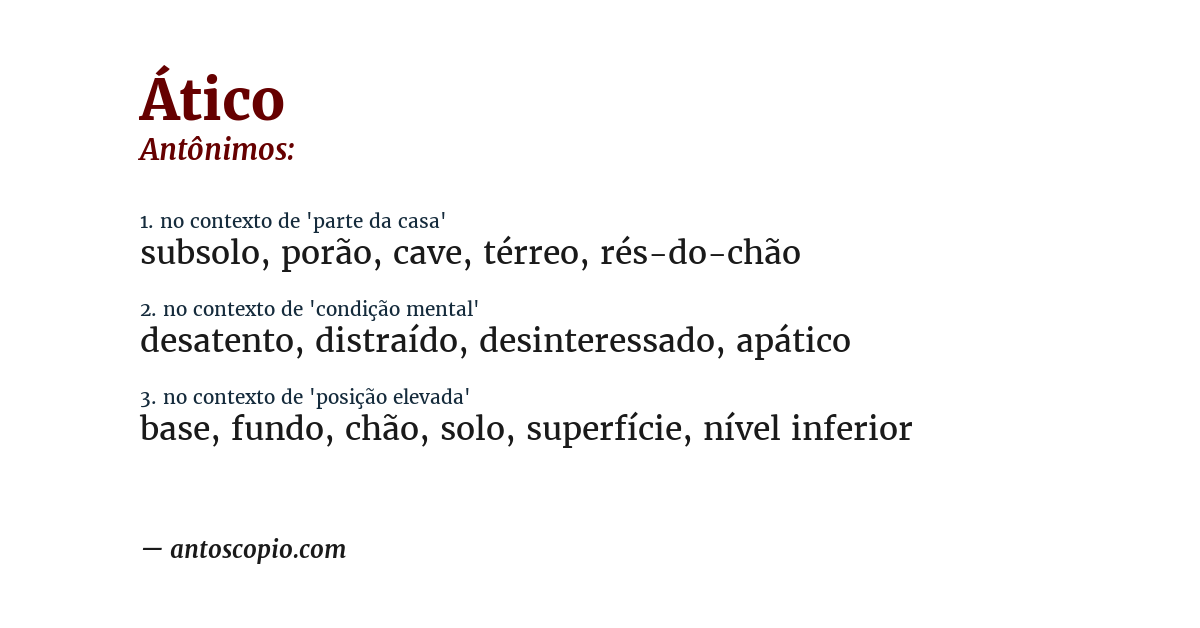 Antônimo de ático