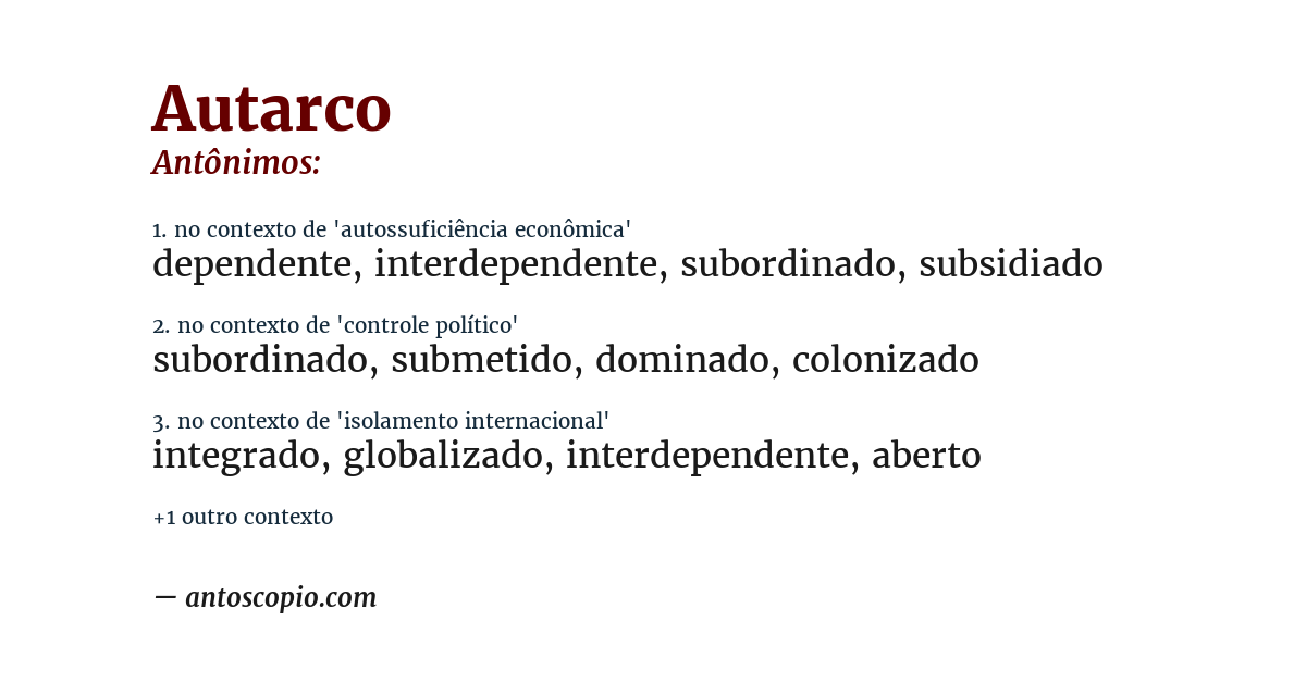 Antônimo de autarco