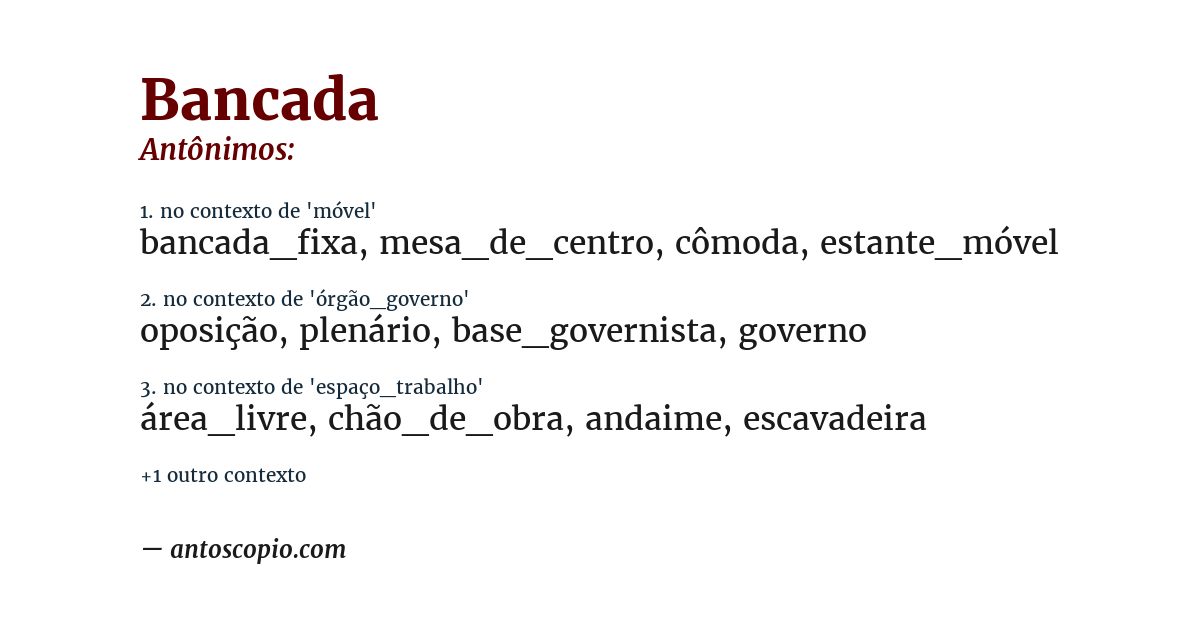 Antônimo de bancada