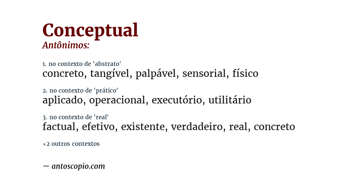 Antônimo de conceptual