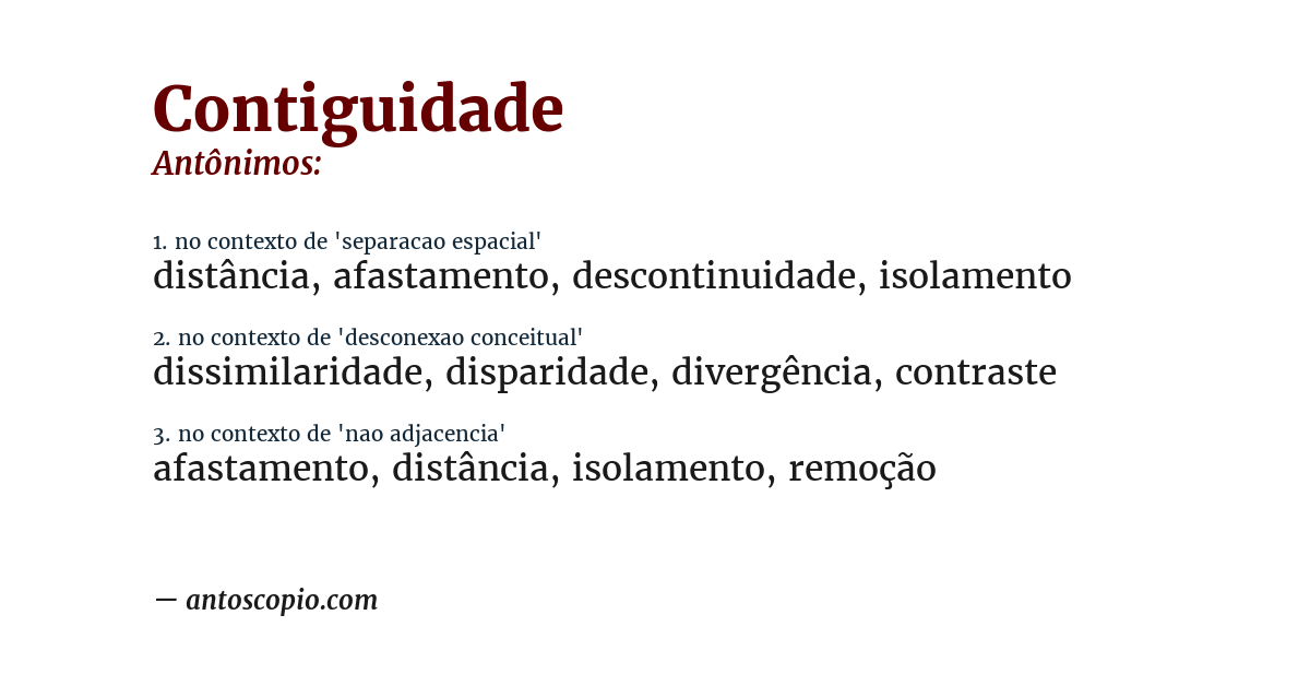 Antônimo de contiguidade