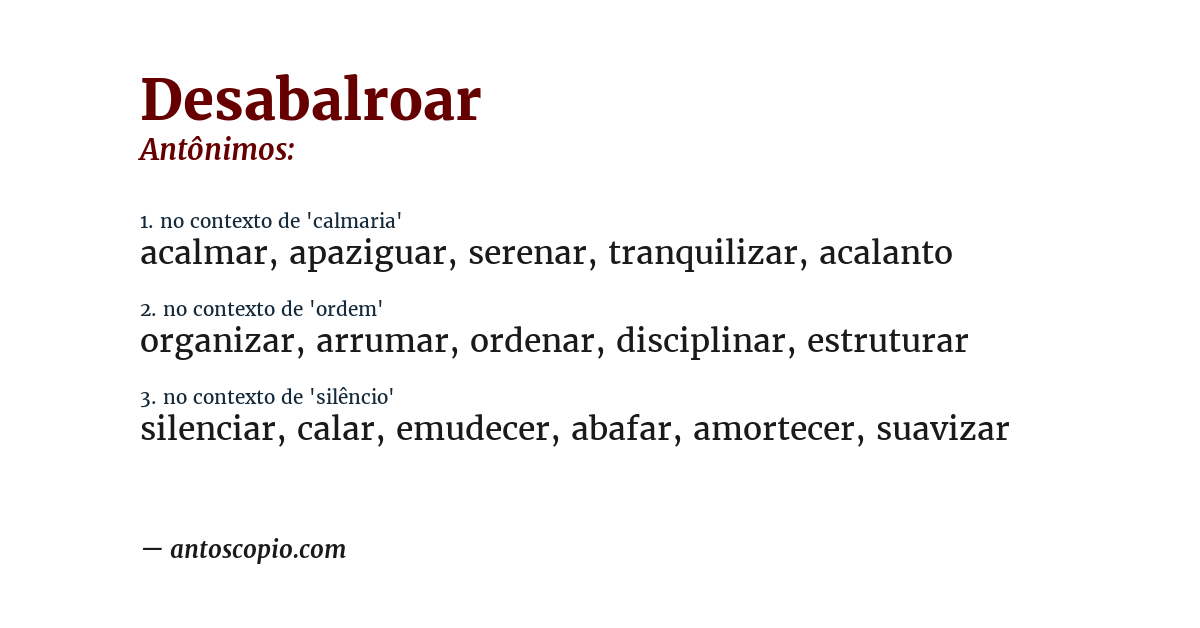 Antônimo de desabalroar