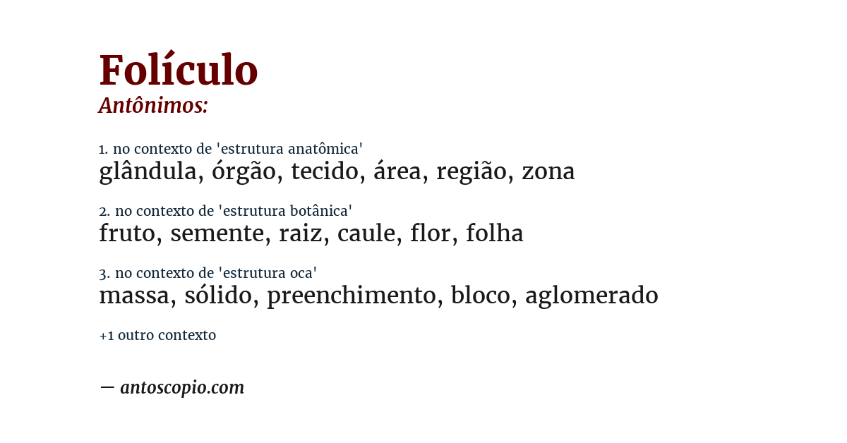 Antônimo de folículo