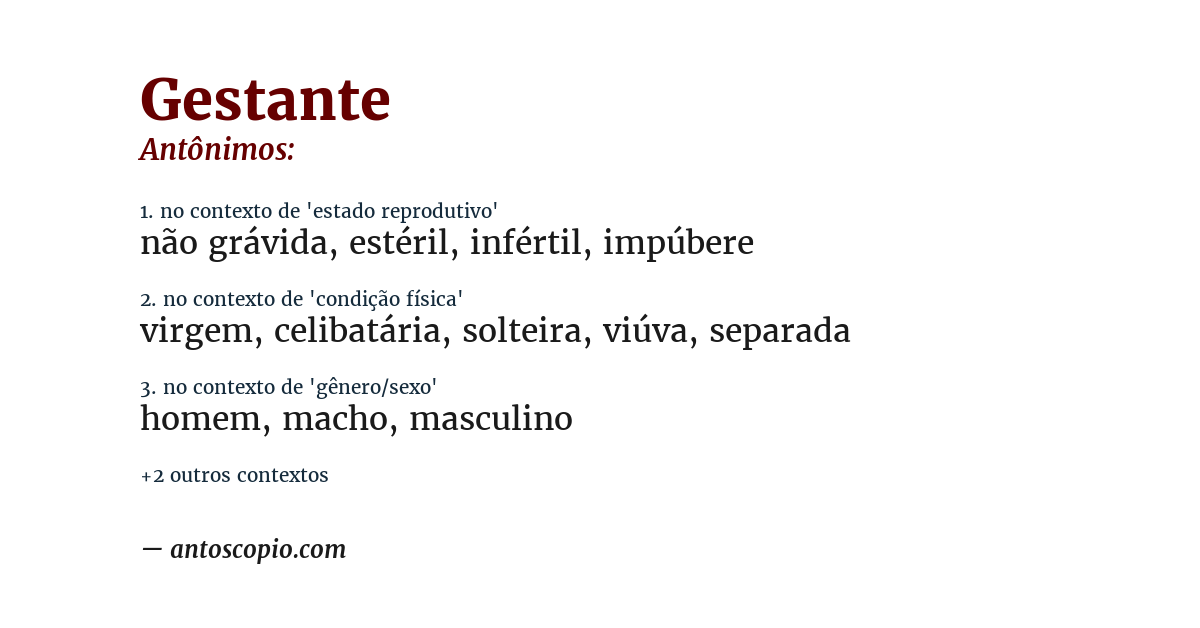 Antônimo de gestante