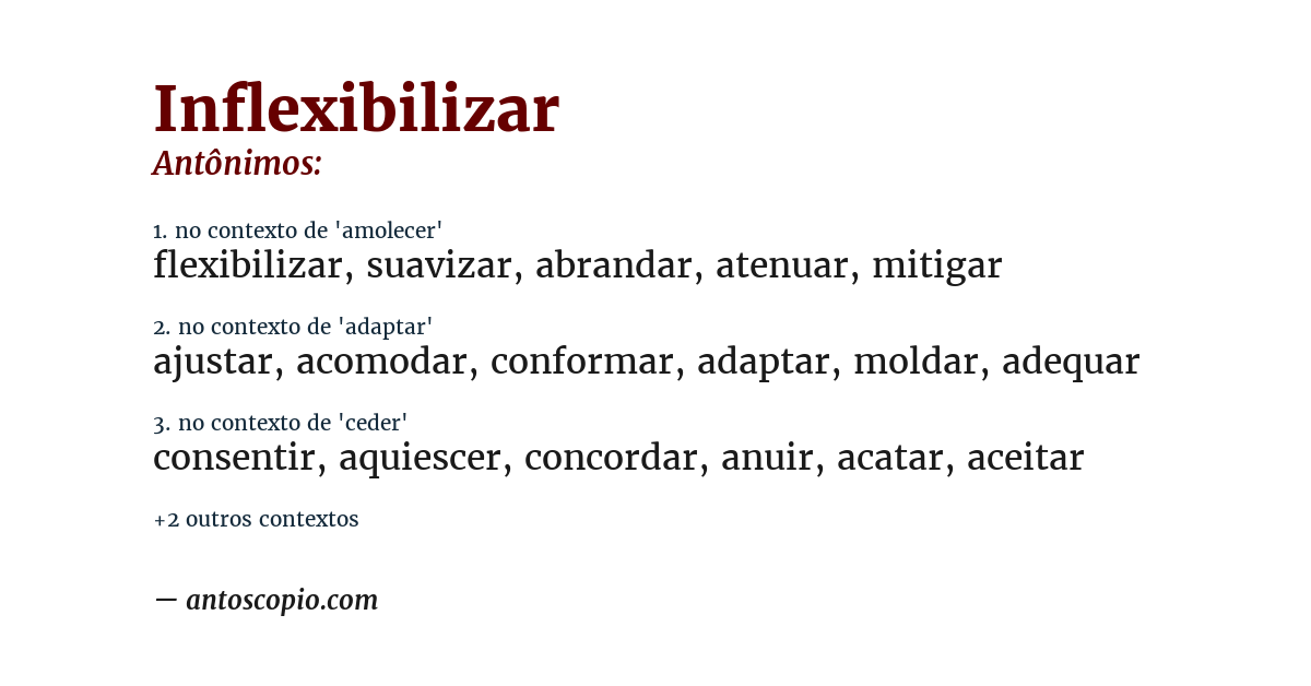 Antônimo de inflexibilizar