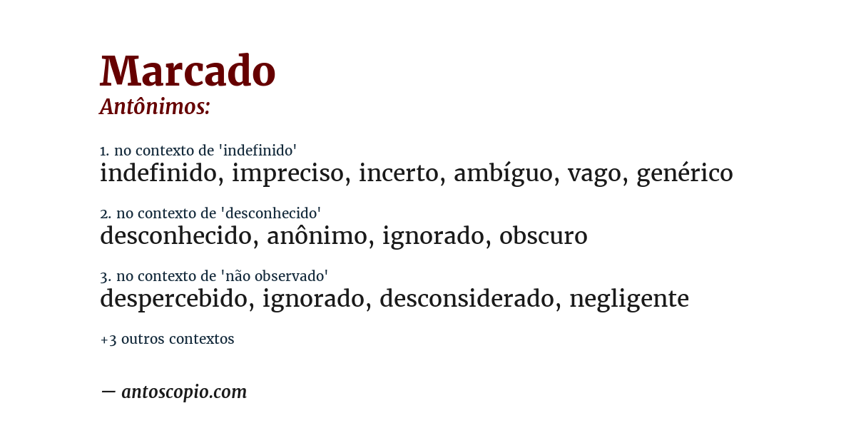 Antônimo de marcado