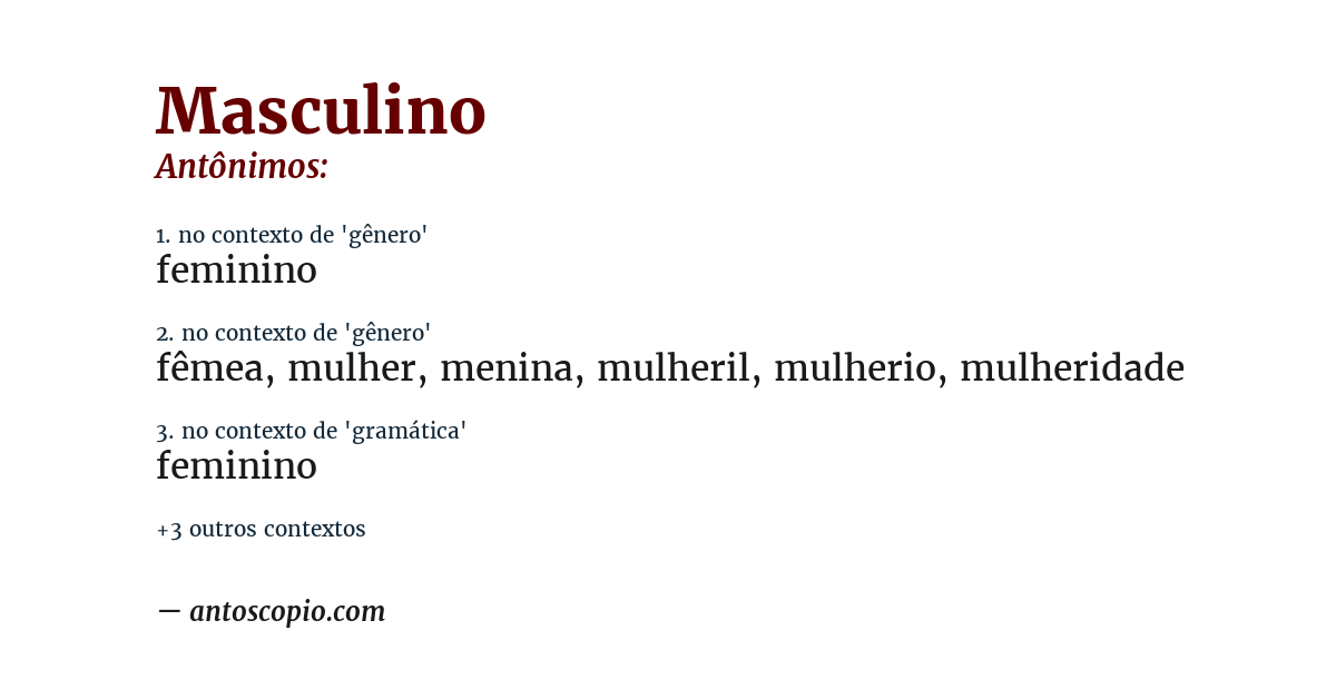 Antônimo de masculino