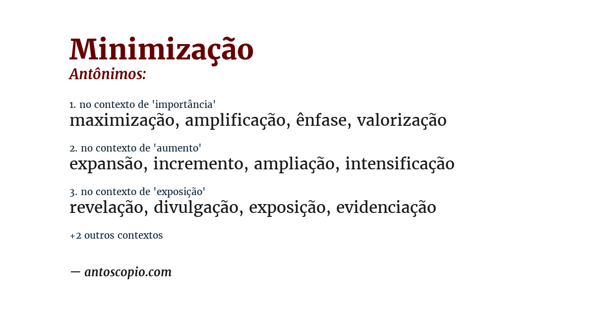 Antônimo de minimização