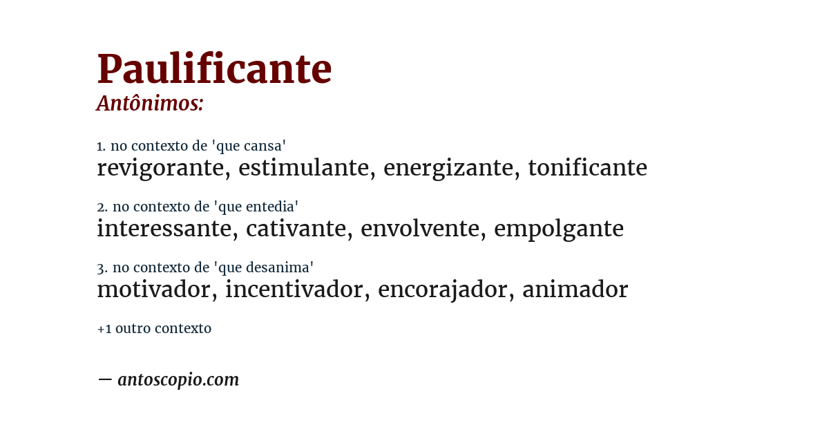 Antônimo de paulificante