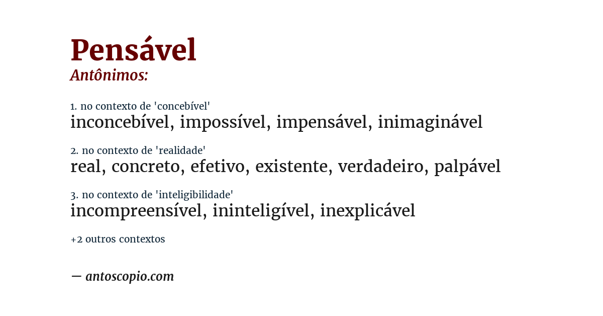 Antônimo de pensável