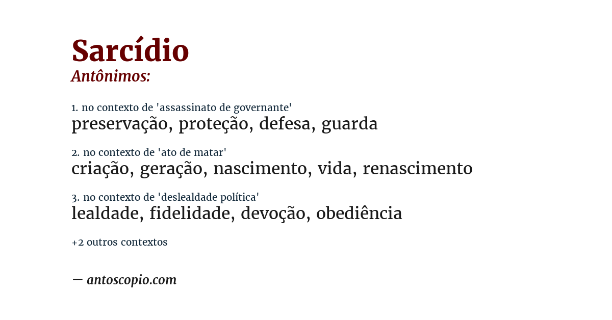 Antônimo de sarcídio