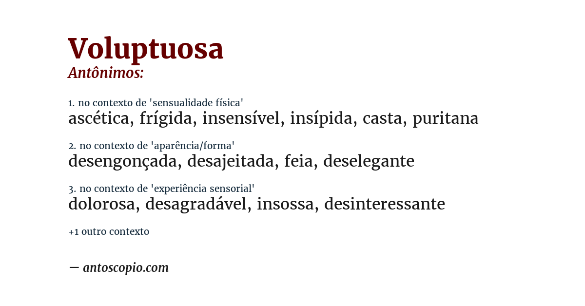 Antônimo de voluptuosa
