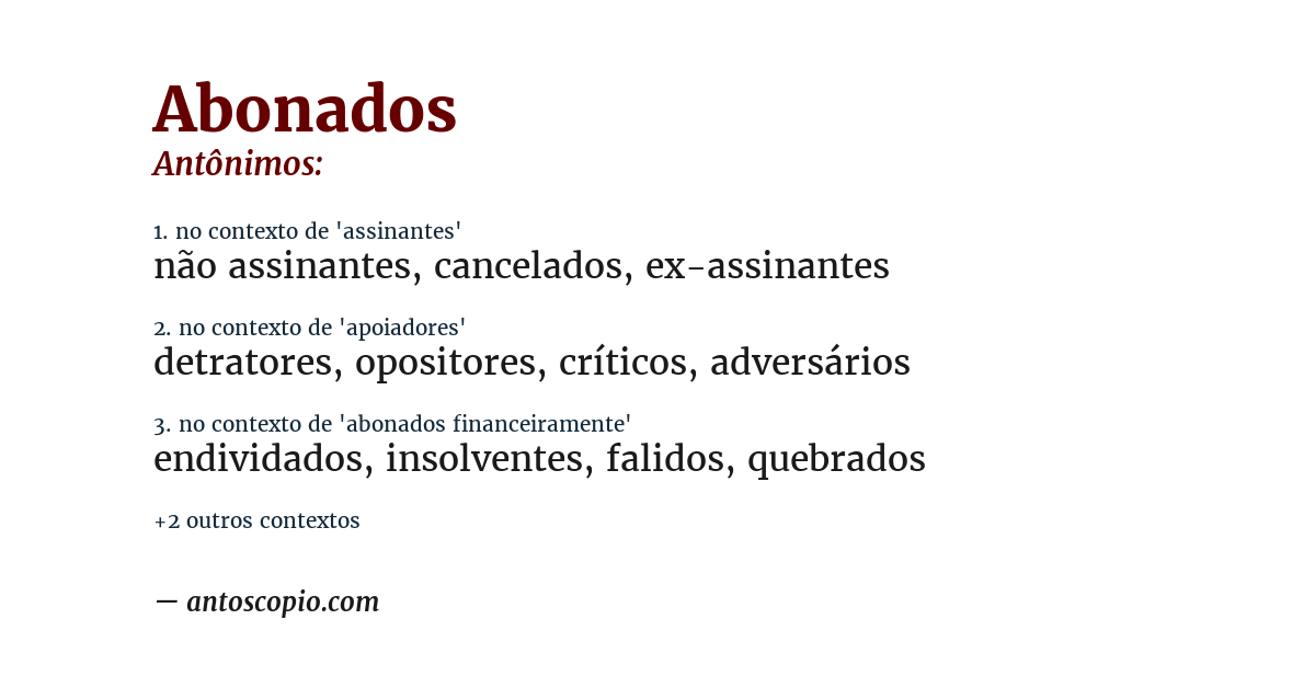 Antônimo de abonados