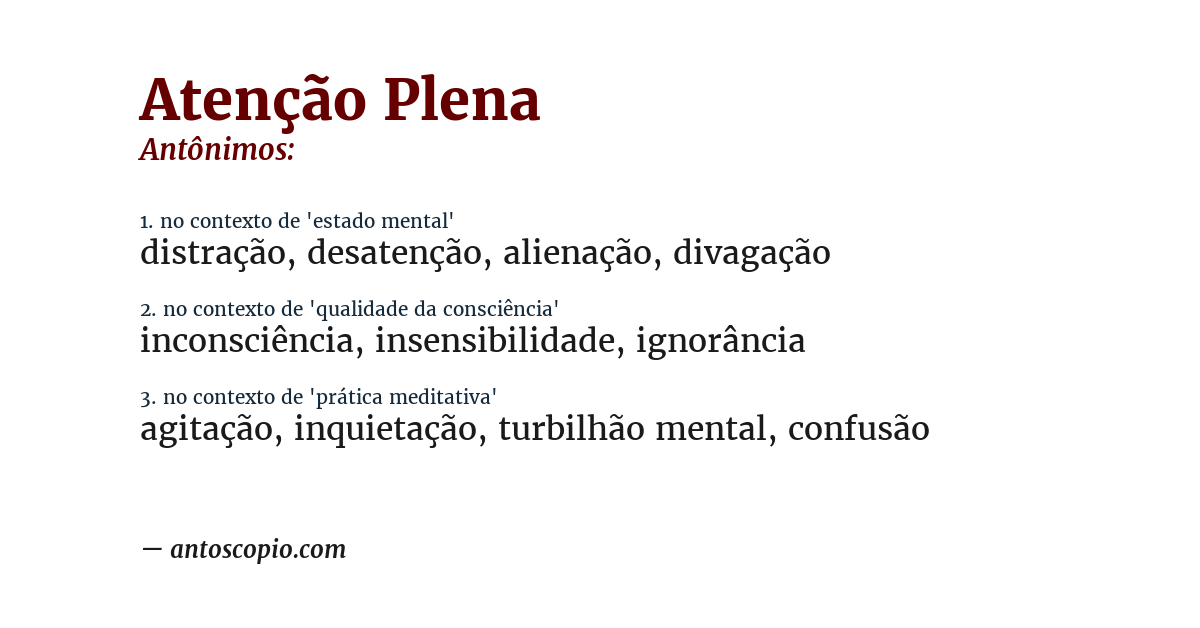 Antônimo de atenção plena