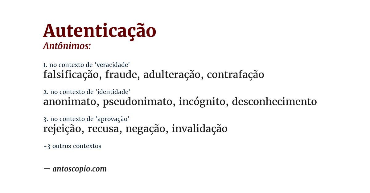 Antônimo de autenticação