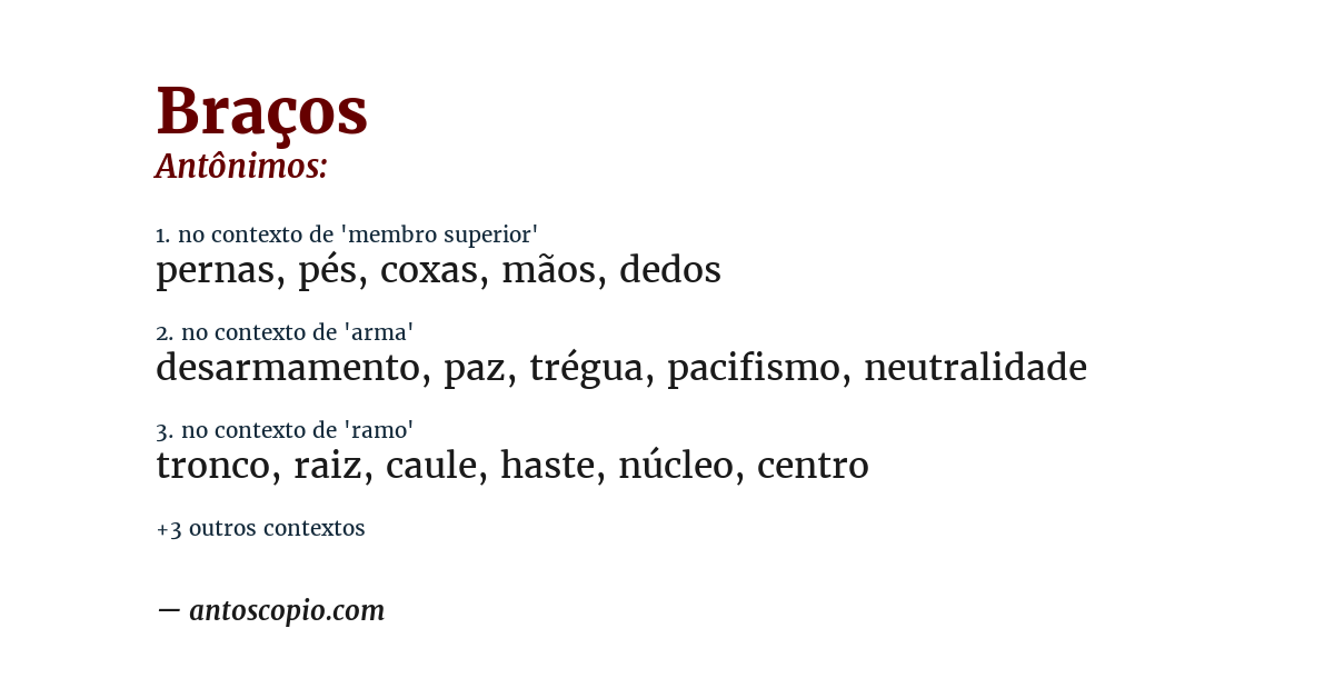Antônimo de braços