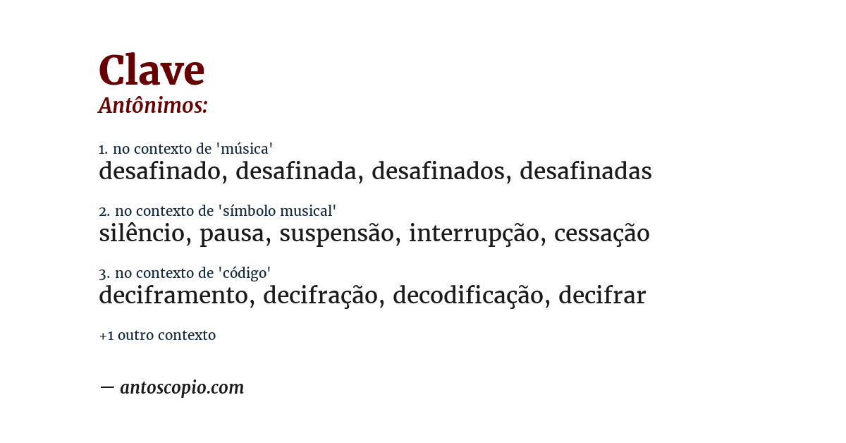 Antônimo de clave