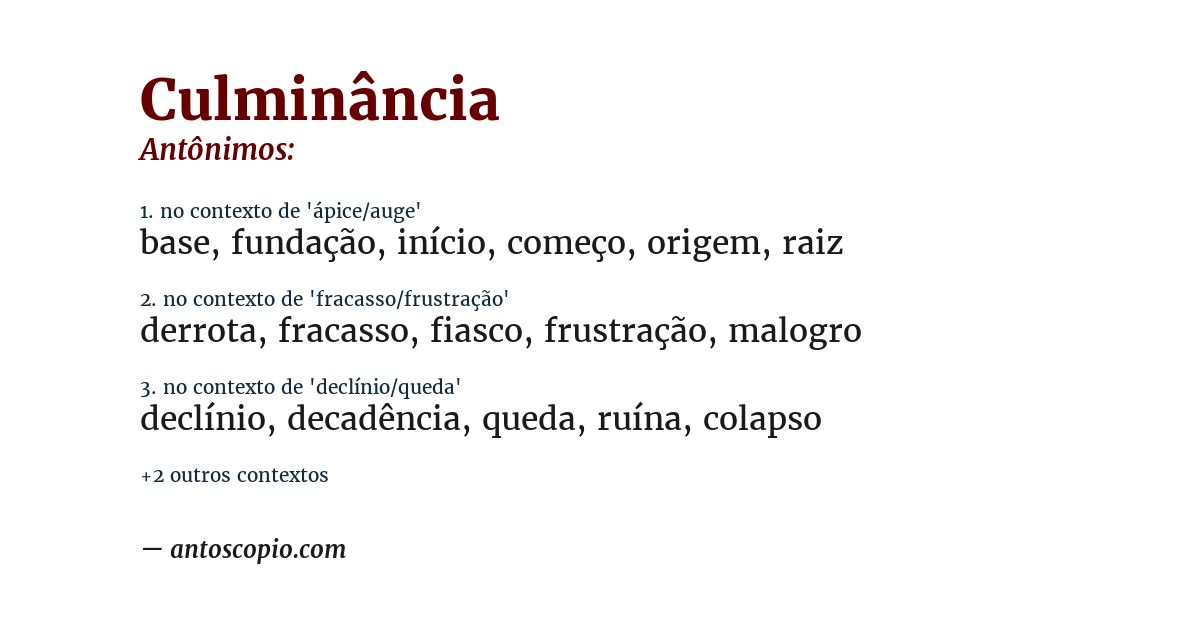 Antônimo de culminância