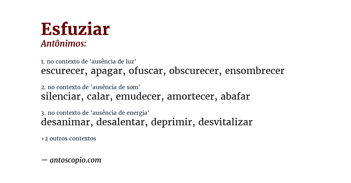 Antônimo de esfuziar