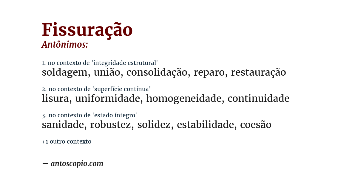 Antônimo de fissuração