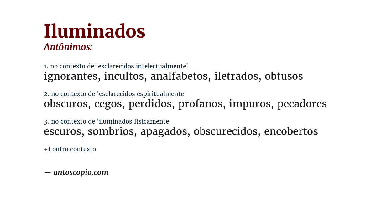 Antônimo de iluminados