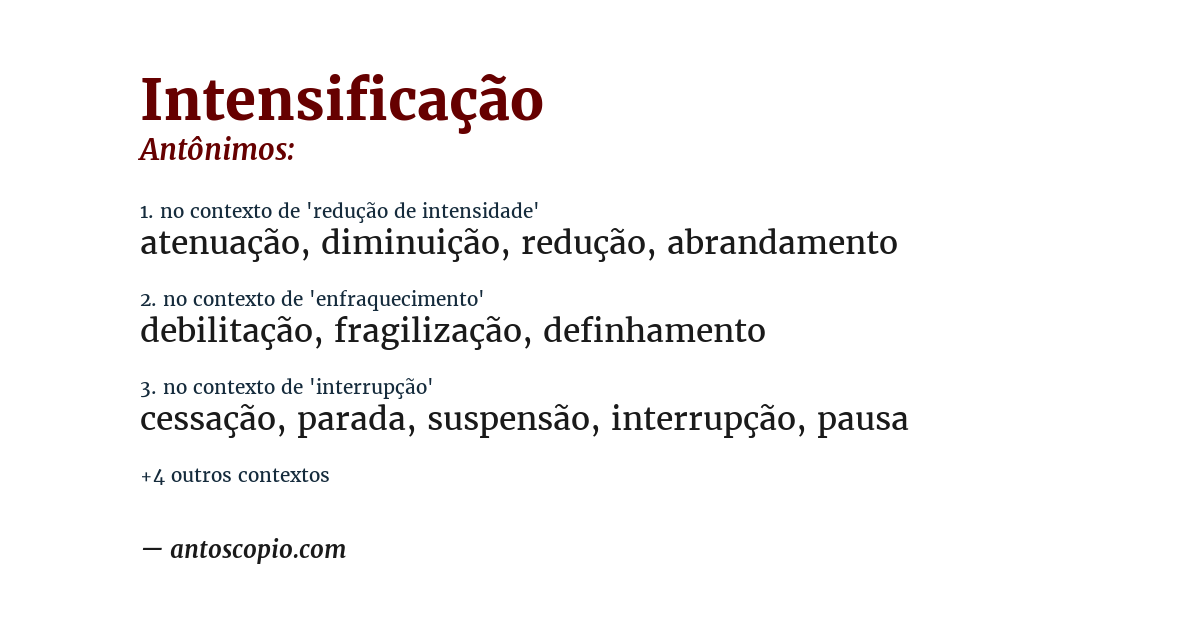 Antônimo de intensificação
