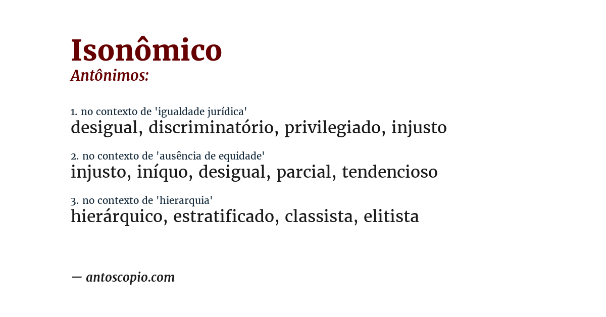 Antônimo de isonômico