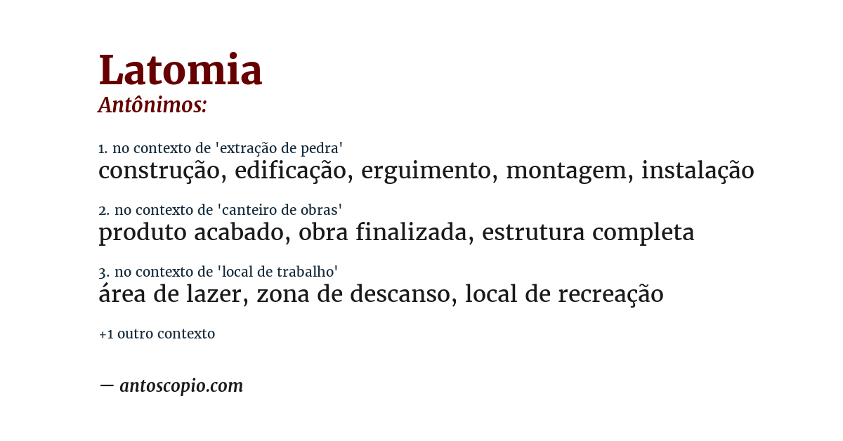 Antônimo de latomia