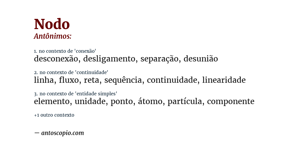 Antônimo de nodo