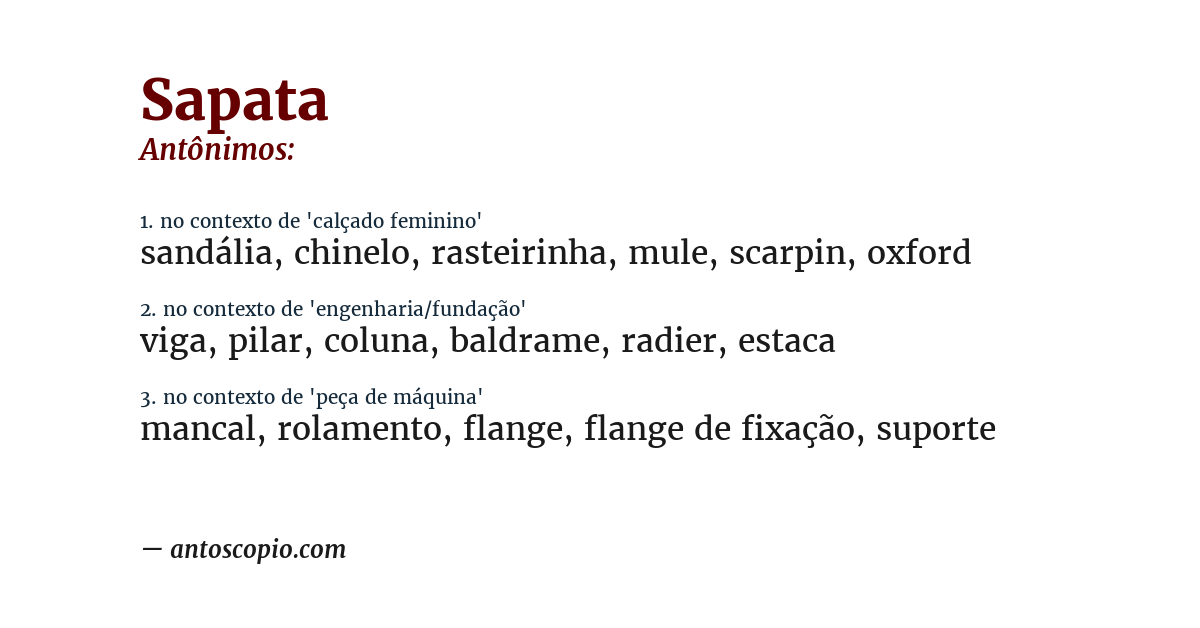 Antônimo de sapata