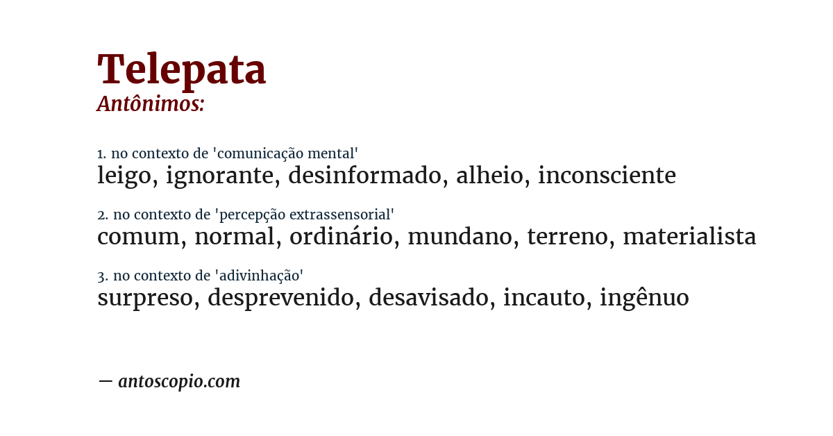 Antônimo de telepata