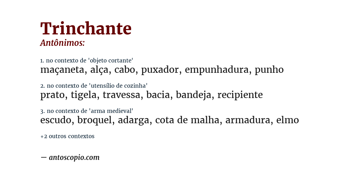 Antônimo de trinchante