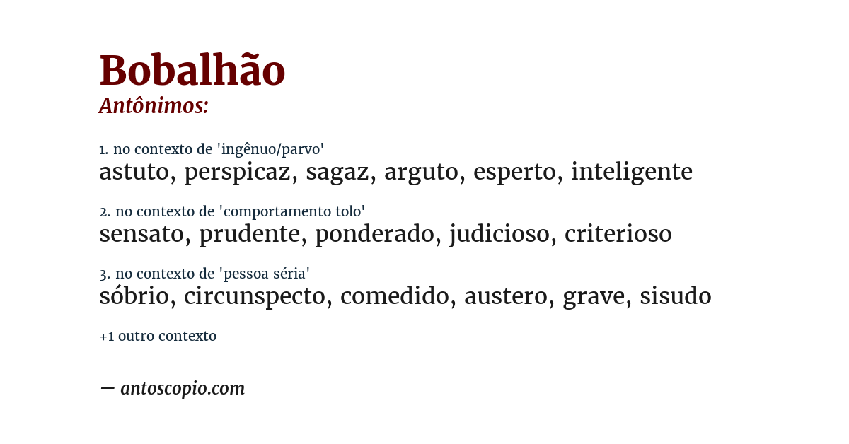 Antônimo de bobalhão