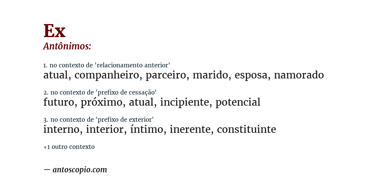 Antônimo de ex
