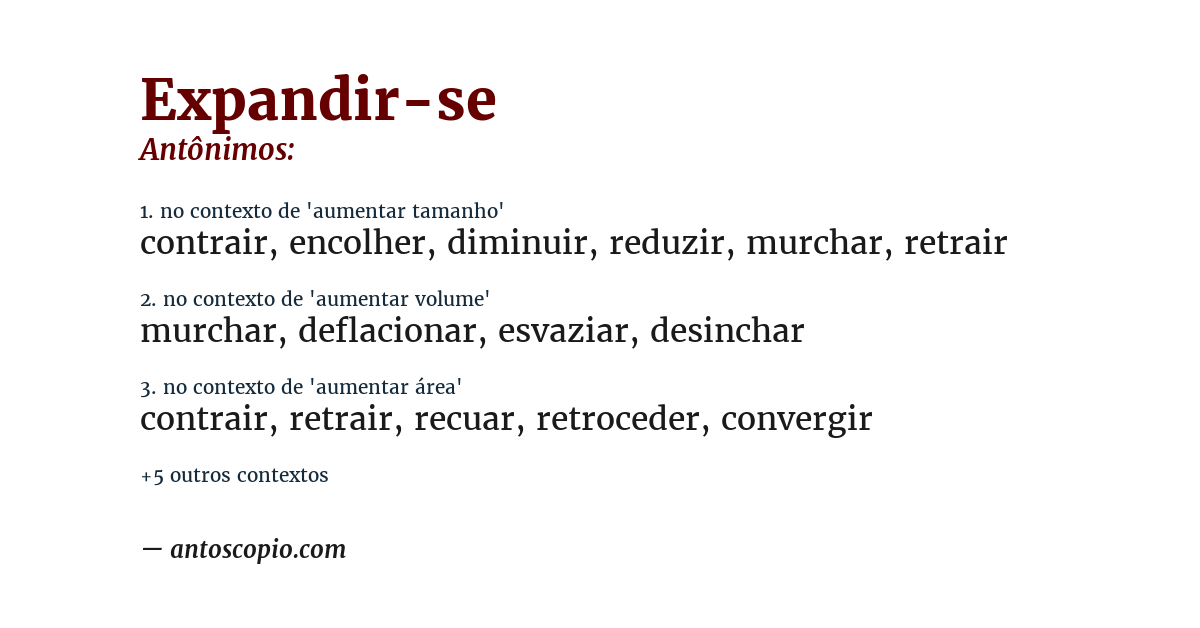 Antônimo de expandir-se