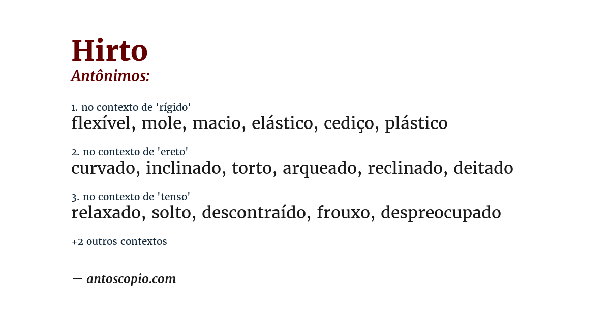 Antônimo de hirto