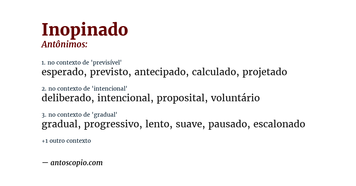 Antônimo de inopinado