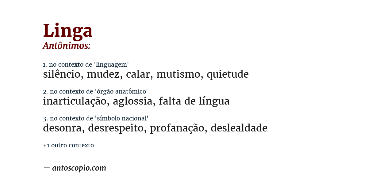 Antônimo de linga