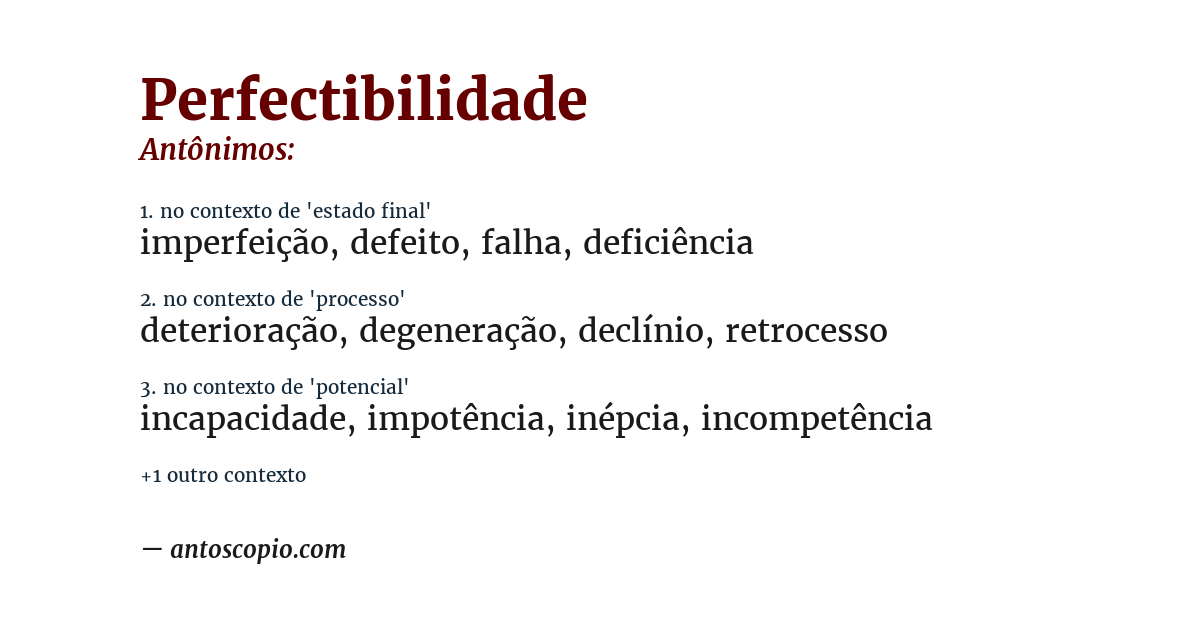 Antônimo de perfectibilidade