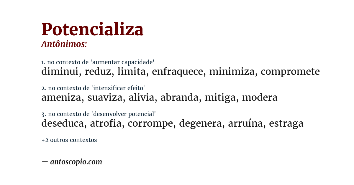 Antônimo de potencializa