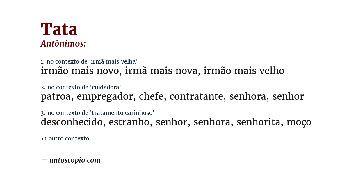 Antônimo de tata