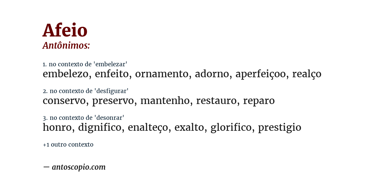 Antônimo de afeio