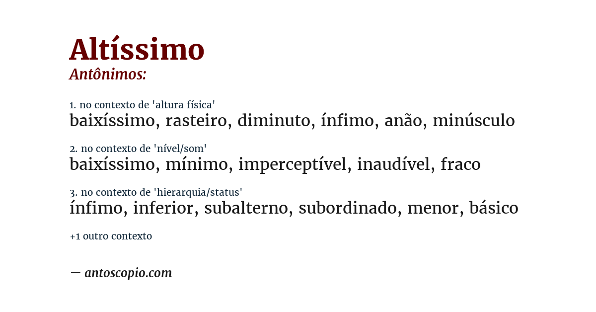 Antônimo de altíssimo