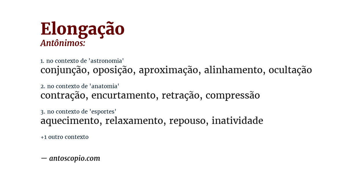 Antônimo de elongação