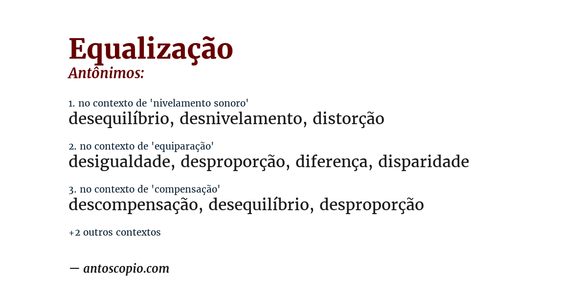 Antônimo de equalização
