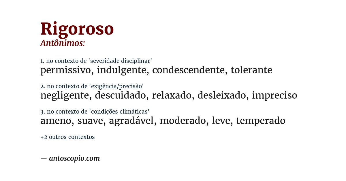 Antônimo de rigoroso