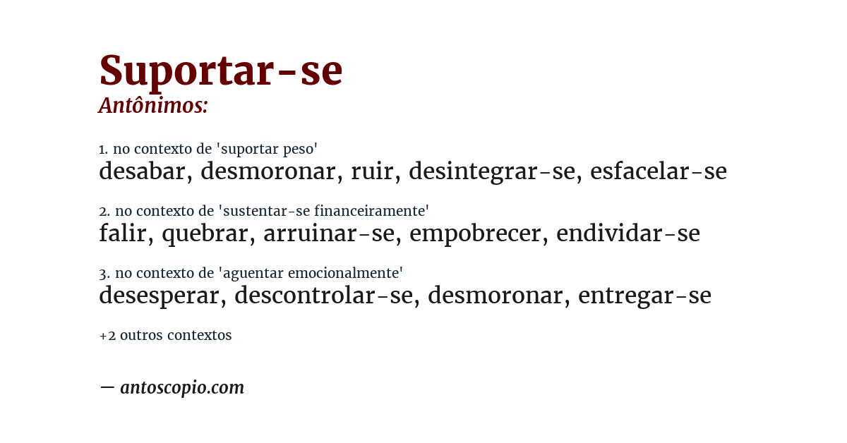 Antônimo de suportar-se