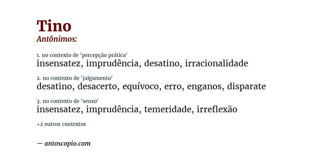 Antônimo de tino