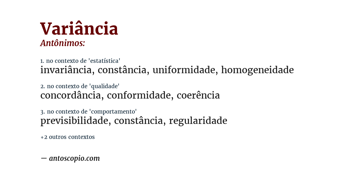 Antônimo de variância