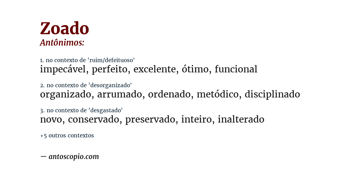 Antônimo de zoado